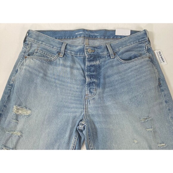 Old Navy High Rise Slouchy Straight Crop Jeans Womens 14 Nessa Frayed Hem NWT - Picture 3 of 16